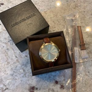 Michael Kors Leather Double Wrap Watch